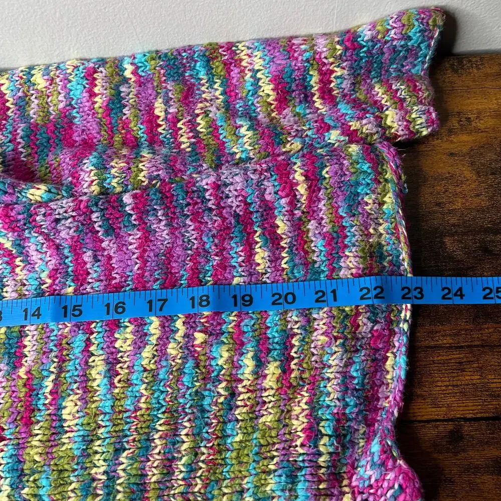 VTG Talbots Petite S‎ Rainbow Cardigan Sweater Artsy Marled Knit Y2K Granny Boho